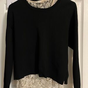 Alice + Olivia Cream Lace Detail Top